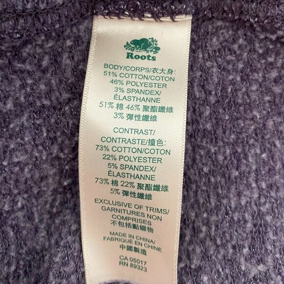 ROOTS KIDS SWEATSHIRT SWEATER TURTLENECK PURPLE HEATHER RAGLAN SLEEVES SIZE L - Picture 7 of 7